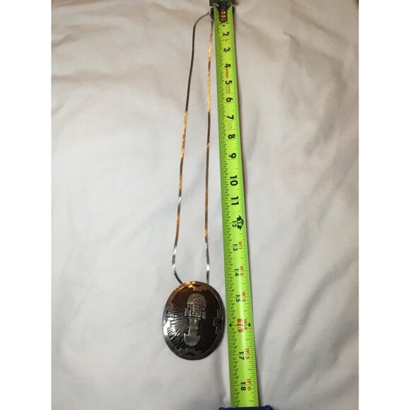 Old Viracocha Sterling Silver and Copper Pendant with SS Chain Peru 26g - Picture 7 of 11